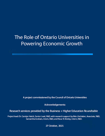 The role of Ontario Universities in Powering Economic Growth