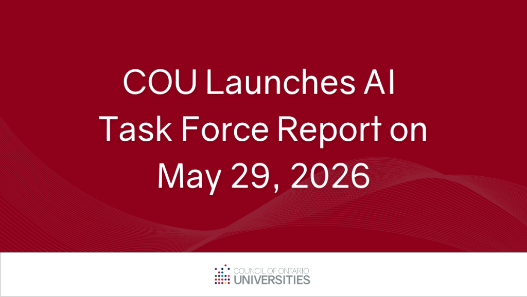 COU Launches AI Task Force Report on May 29, 2026